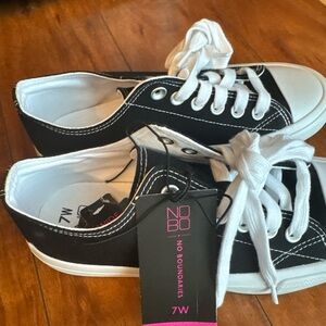 No Boundaries Black and White Canvas Shoes